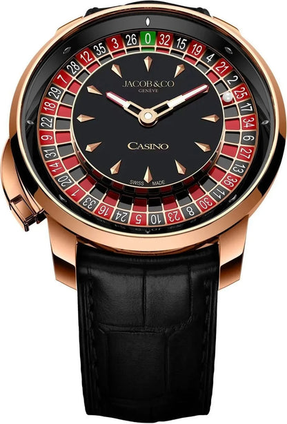 Buggati Jacob & Cobe Casino Premium Luxury Watch (Royal Red & Black)